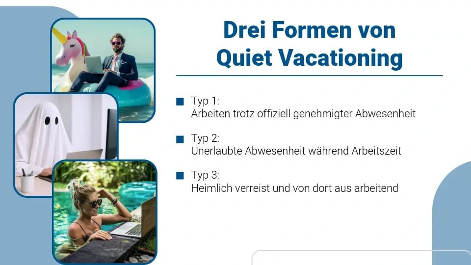 Grafik mit 3 Formen von Quiet Vacationing