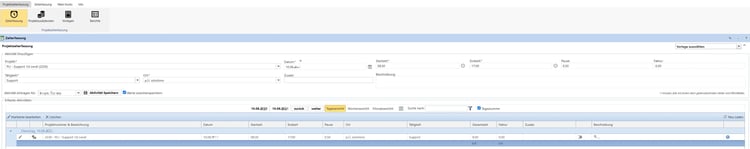 Projektzeiterfassung mit Pausenbuchung