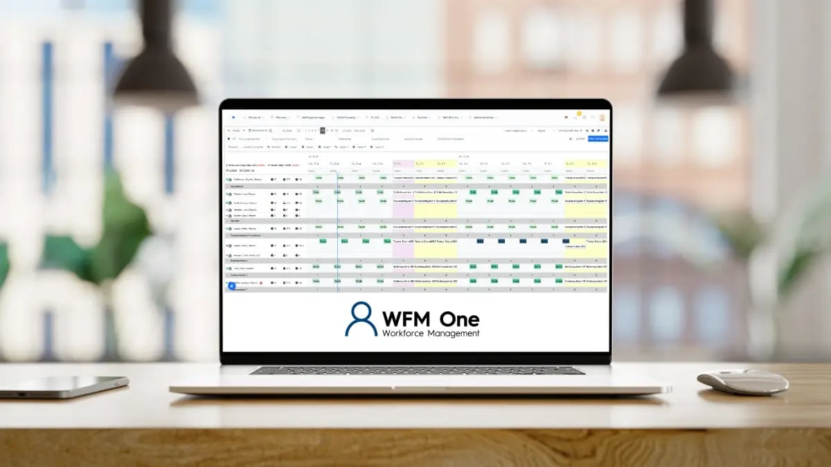 Laptop mit WFM One Planungsansicht